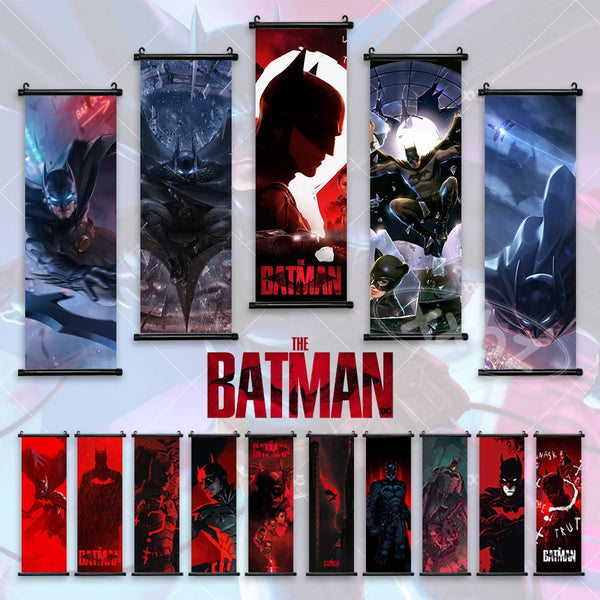 Batman Anime Poster Dark Knight Hanging Painting Justice League Home Decor DC Comics Wall Artwork Movie Figures Scrolls Picture