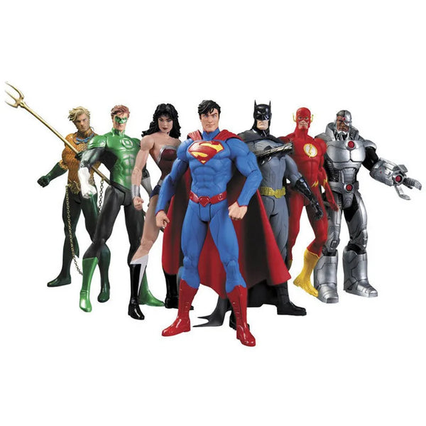 7Pcs DC Comics Justice League Action Figures Superman Batman Wonder Woman The Flash Green Lantern Aquaman Martian Manhunter Toy