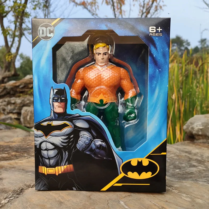 Coleção bonecos de borracha Macia DC - Batman, Aquaman, Arlequina, Coringa, Duas Caras